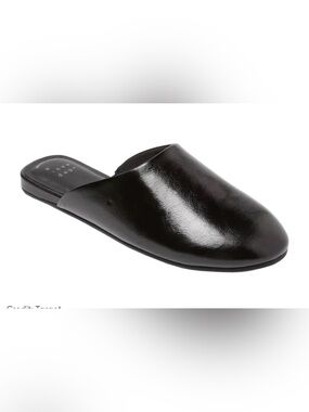 Chic Black Leather Slip-On Mule